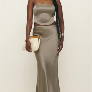 Reformation Zia Satin Two Piece Set